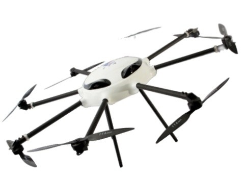 Drone met acht rotoren, 25 kg, voor het vervoeren van vracht of onderzoek